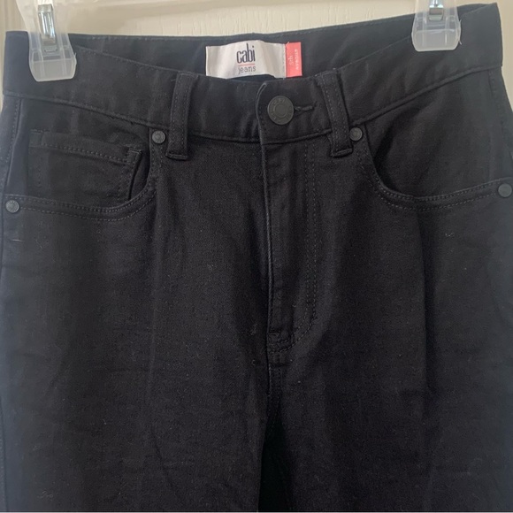 Cabi High Rise Black Stretch Denim Jeans Straight Leg Women’s Size 0 - Picture 5 of 14